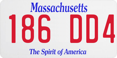 MA license plate 186DD4