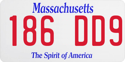 MA license plate 186DD9