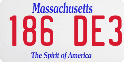 MA license plate 186DE3