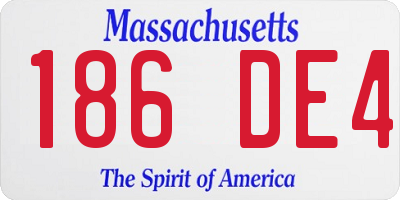 MA license plate 186DE4