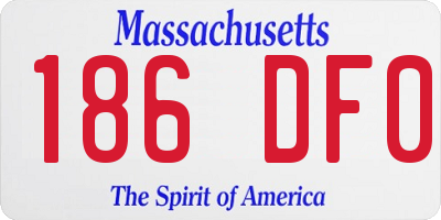 MA license plate 186DF0