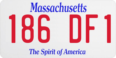 MA license plate 186DF1