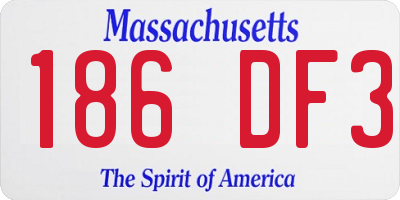 MA license plate 186DF3
