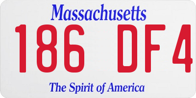 MA license plate 186DF4