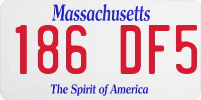 MA license plate 186DF5