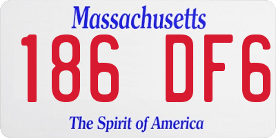 MA license plate 186DF6