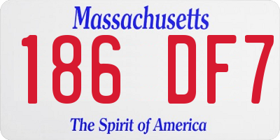 MA license plate 186DF7