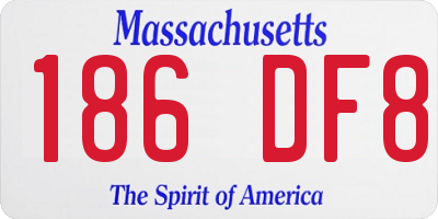 MA license plate 186DF8