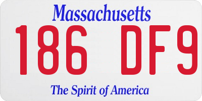 MA license plate 186DF9