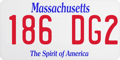 MA license plate 186DG2