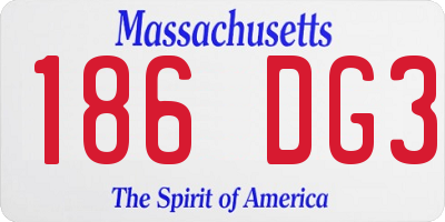 MA license plate 186DG3