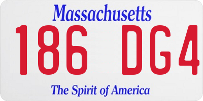 MA license plate 186DG4