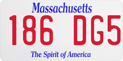 MA license plate 186DG5