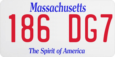 MA license plate 186DG7