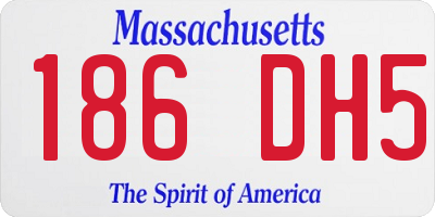 MA license plate 186DH5