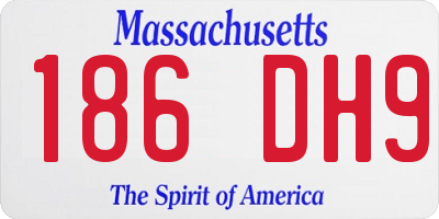 MA license plate 186DH9