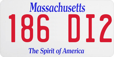 MA license plate 186DI2