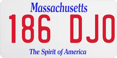 MA license plate 186DJ0