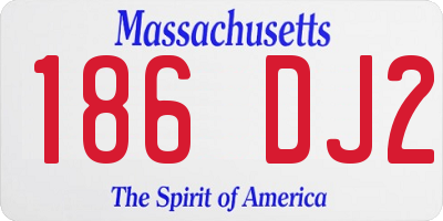 MA license plate 186DJ2