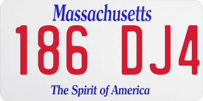 MA license plate 186DJ4
