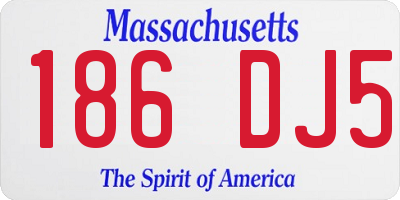 MA license plate 186DJ5