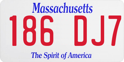 MA license plate 186DJ7
