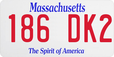 MA license plate 186DK2