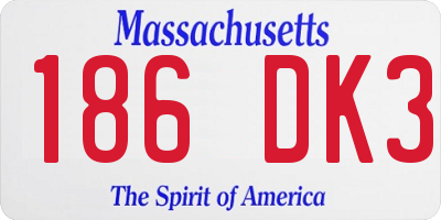 MA license plate 186DK3
