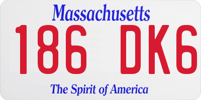 MA license plate 186DK6