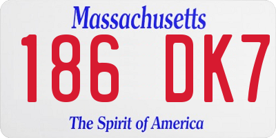 MA license plate 186DK7