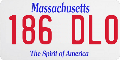 MA license plate 186DL0