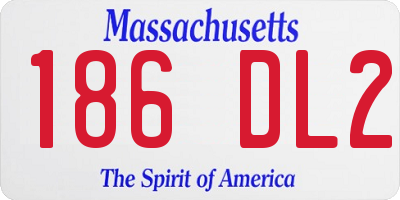 MA license plate 186DL2