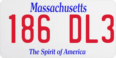 MA license plate 186DL3