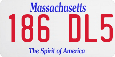 MA license plate 186DL5