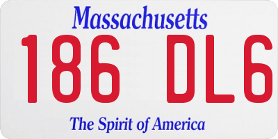 MA license plate 186DL6