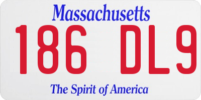MA license plate 186DL9