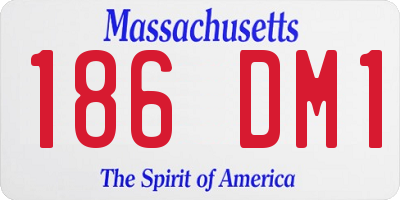 MA license plate 186DM1
