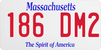 MA license plate 186DM2
