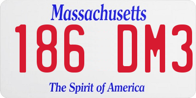 MA license plate 186DM3