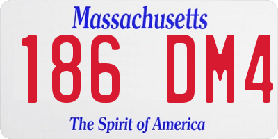MA license plate 186DM4