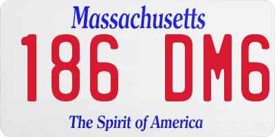 MA license plate 186DM6