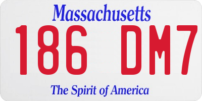 MA license plate 186DM7