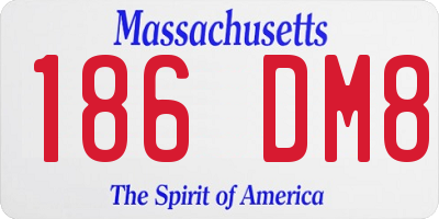 MA license plate 186DM8