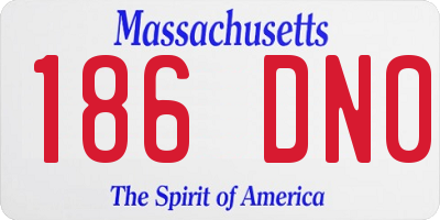 MA license plate 186DN0