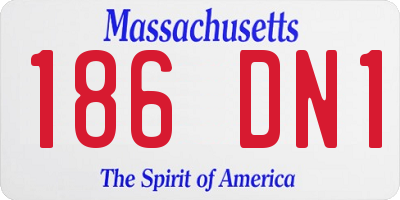 MA license plate 186DN1