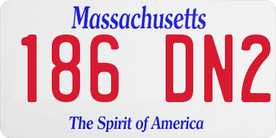 MA license plate 186DN2