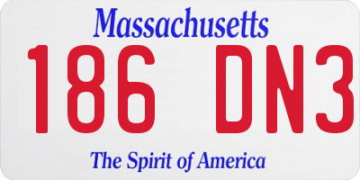 MA license plate 186DN3