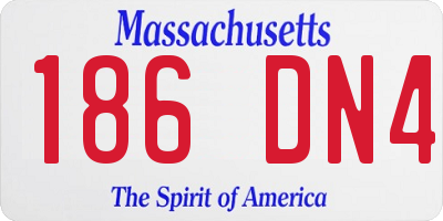 MA license plate 186DN4