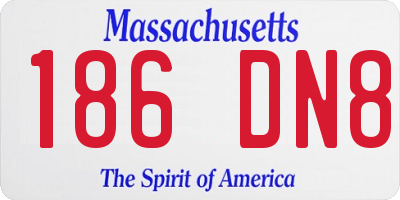 MA license plate 186DN8