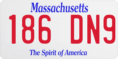 MA license plate 186DN9